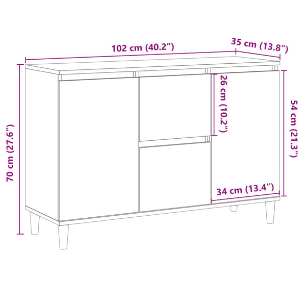 Sideboard Altholz-Optik 102 cm