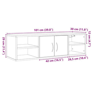 Wandschrank Altholz-Optik, 101 cm