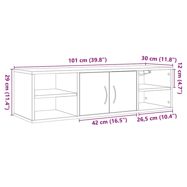 Wandschrank Altholz-Optik, 101 cm