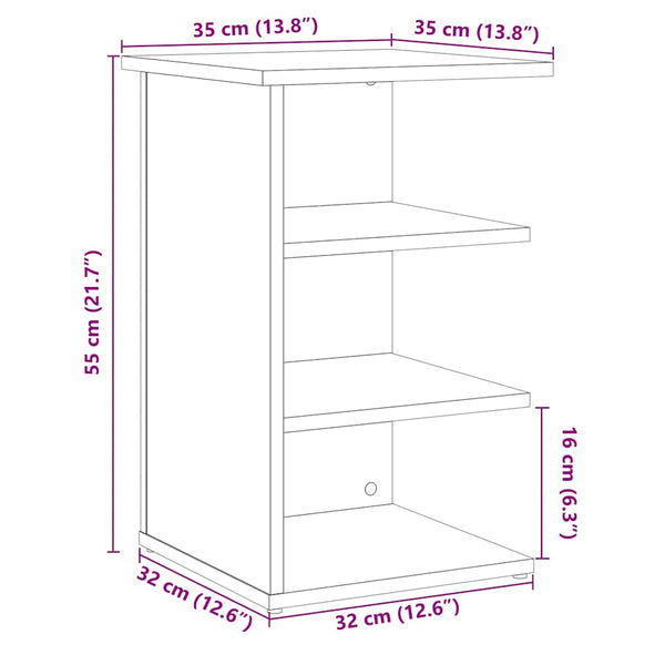 Sideboard Altholz-Optik 35x35x55 cm