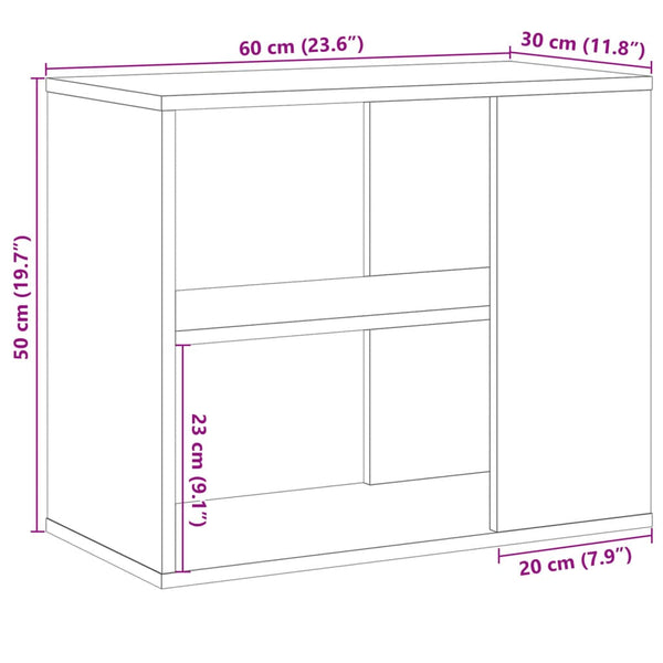 Beistellschrank Altholz-Optik 60x30x50 cm