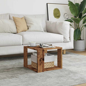 Couchtisch Altholz-Optik 40x40 cm