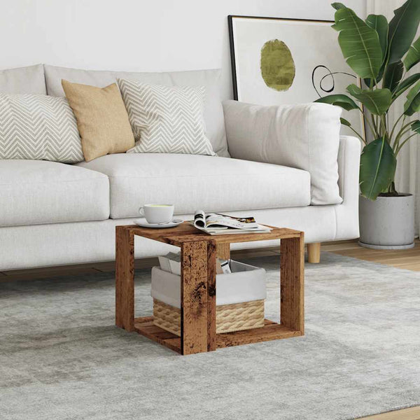 Couchtisch Altholz-Optik 40x40 cm