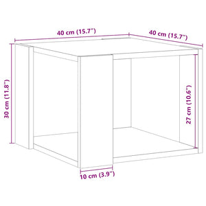 Couchtisch Altholz-Optik 40x40 cm