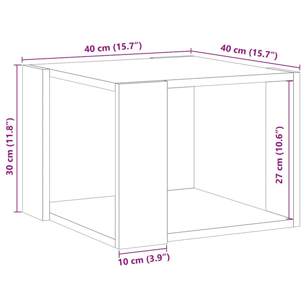 Couchtisch Altholz-Optik 40x40 cm