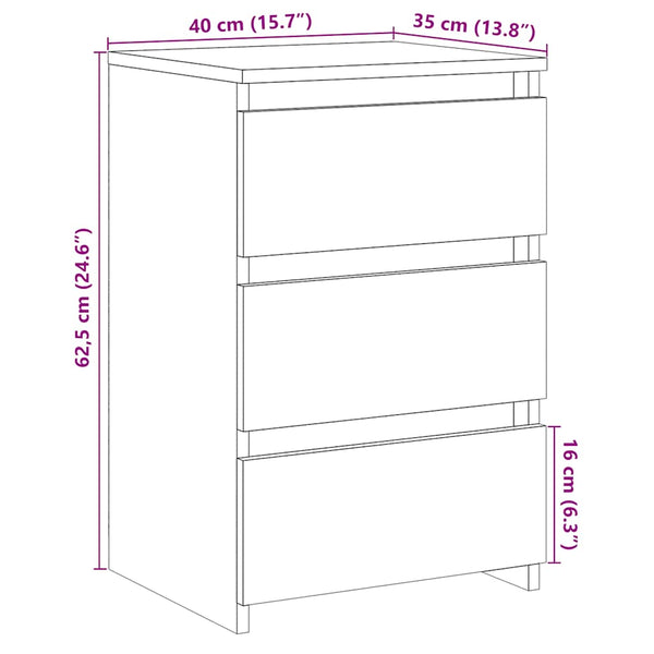 Nachttisch Artisan Eiche Holzwerkstoff