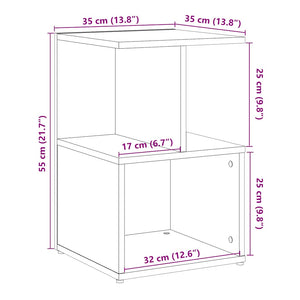 Nachttisch Altholz-Optik 35x35x55 cm