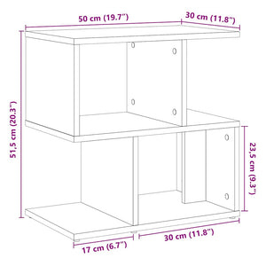 Nachttisch Altholz-Optik, 50 cm