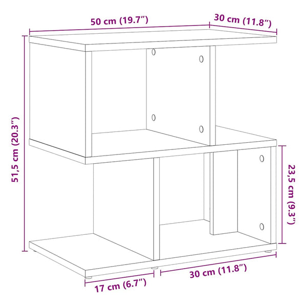 Nachttisch Altholz-Optik, 50 cm