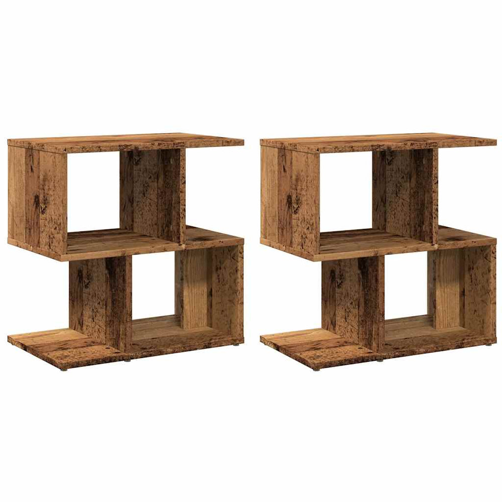 Nachttische 2er Set Altholz-Optik