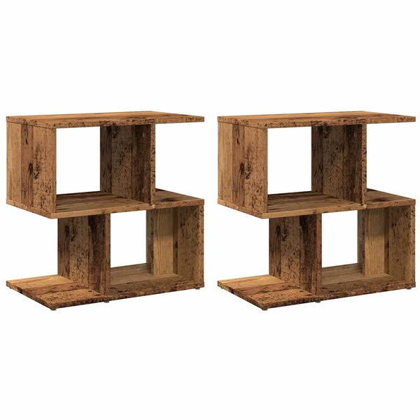 Nachttische 2er Set Altholz-Optik