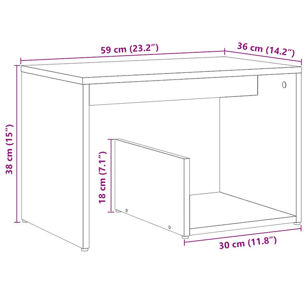 Beistelltisch Artisan-Eiche 59x36x38 cm