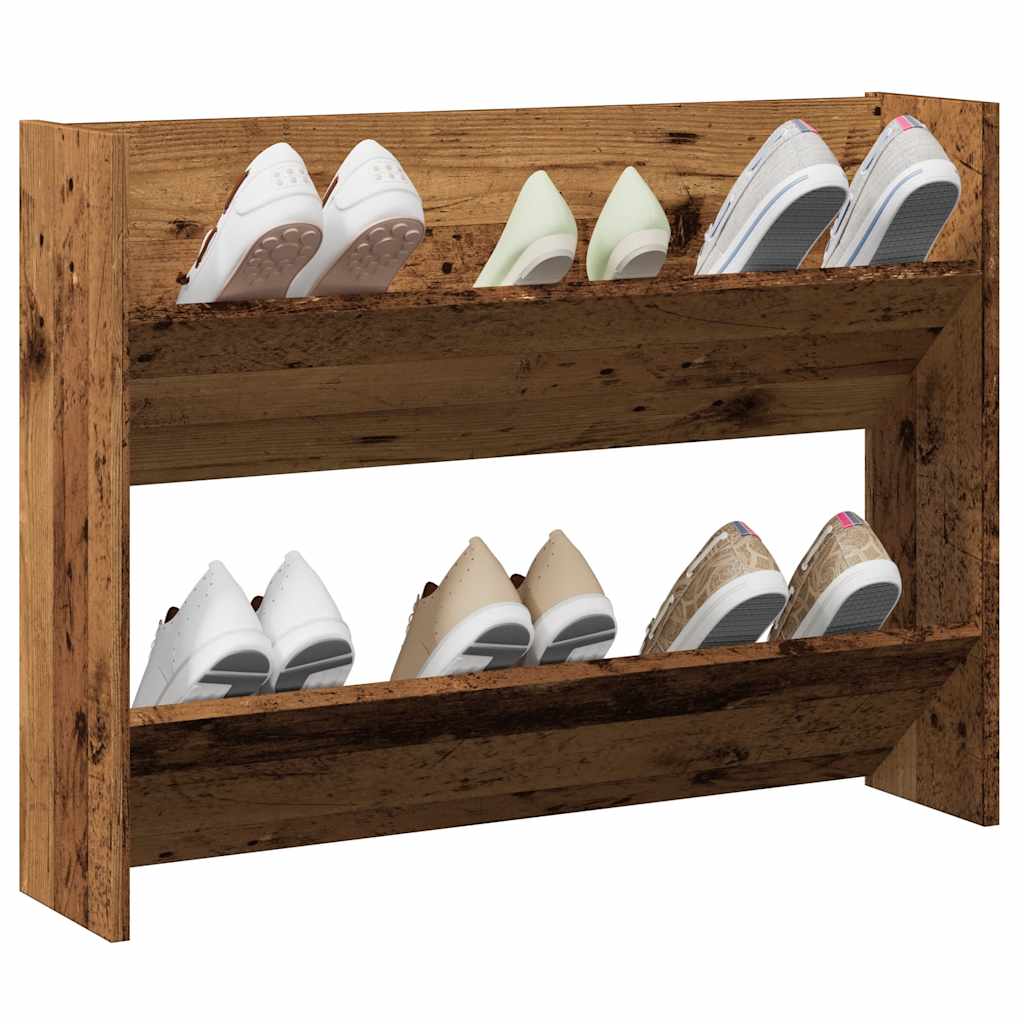 Wand Schuhregal Altholz-Optik 80 cm