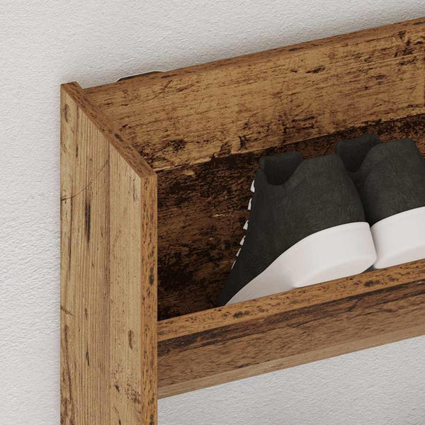 vidaXL Étagère à chaussures murale aspect bois de récupération 80x18x90 cm Bois d'ingénierie