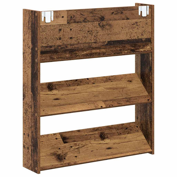 vidaXL Étagère à chaussures murale aspect bois de récupération 80x18x90 cm Bois d'ingénierie