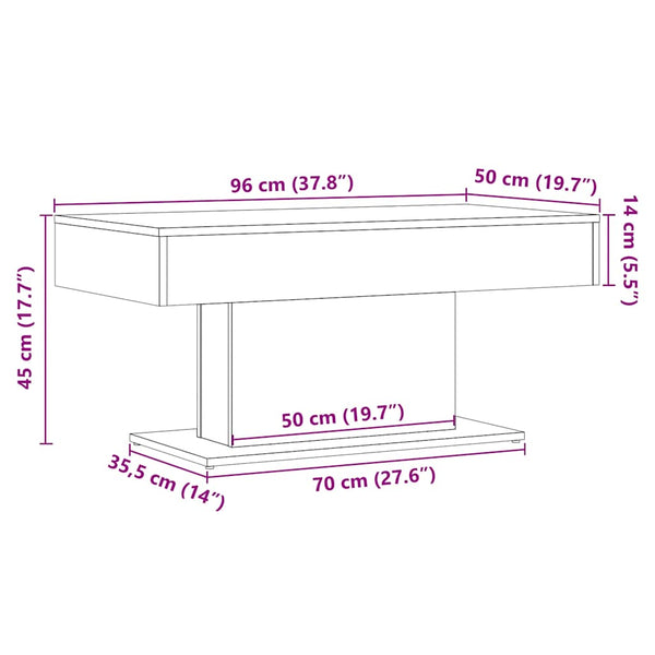 Couchtisch Altholz-Optik, 96 cm