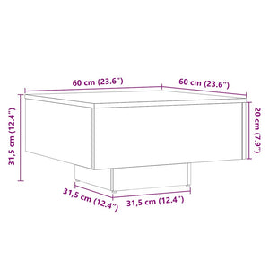 Couchtisch Altholz-Optik 60x60 cm