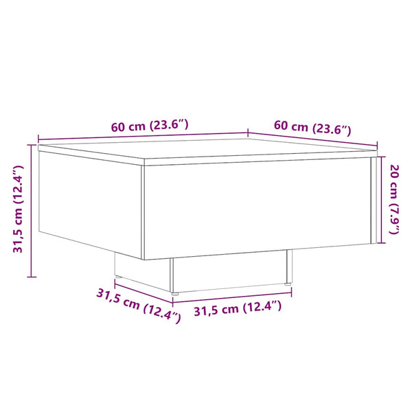 Couchtisch Altholz-Optik 60x60 cm