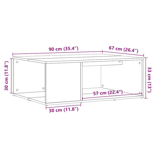 Couchtisch Artisan Eiche 90x67 cm
