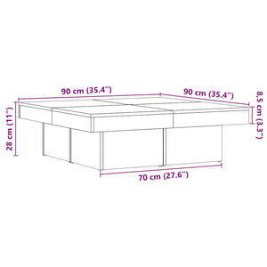 Couchtisch Altholz-Optik 90x90 cm
