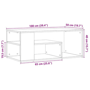 Couchtisch Altholz-Optik 100x50 cm