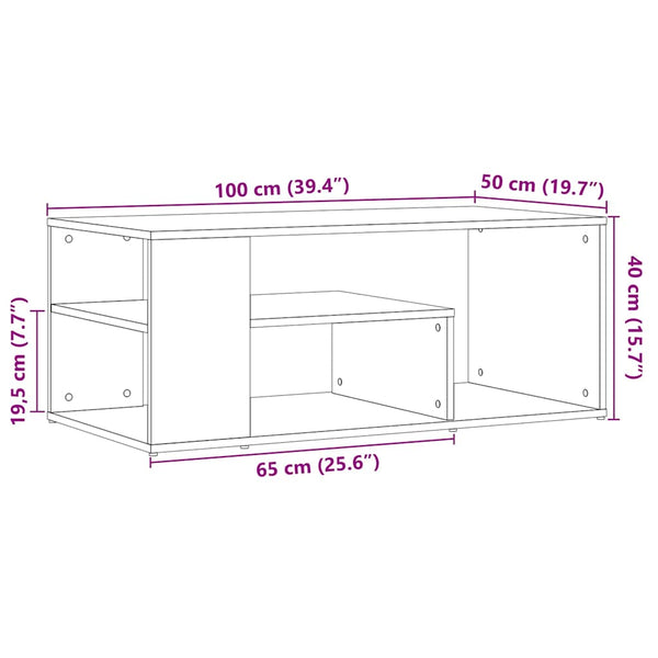 Couchtisch Altholz-Optik 100x50 cm