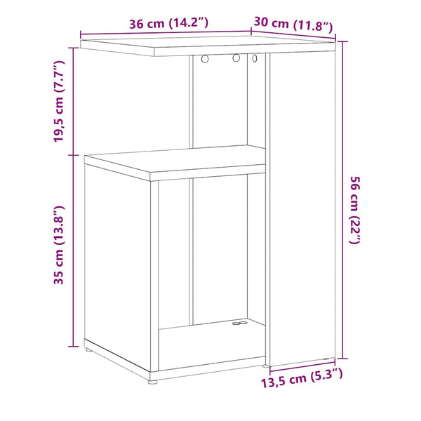 Beistelltisch Altholz-Optik 36x30x56 cm