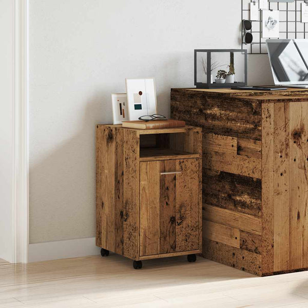 Rollbarer Schrank Altholz-Optik 33x38x60 cm