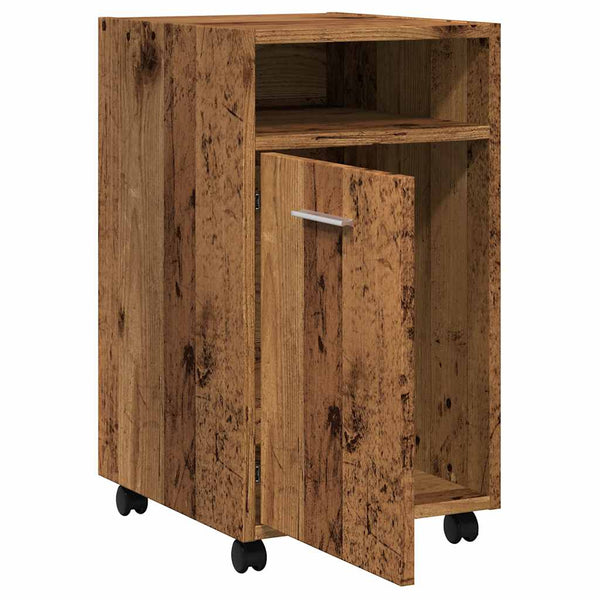 Rollbarer Schrank Altholz-Optik 33x38x60 cm