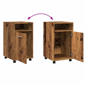 Rollbarer Schrank Altholz-Optik 33x38x60 cm