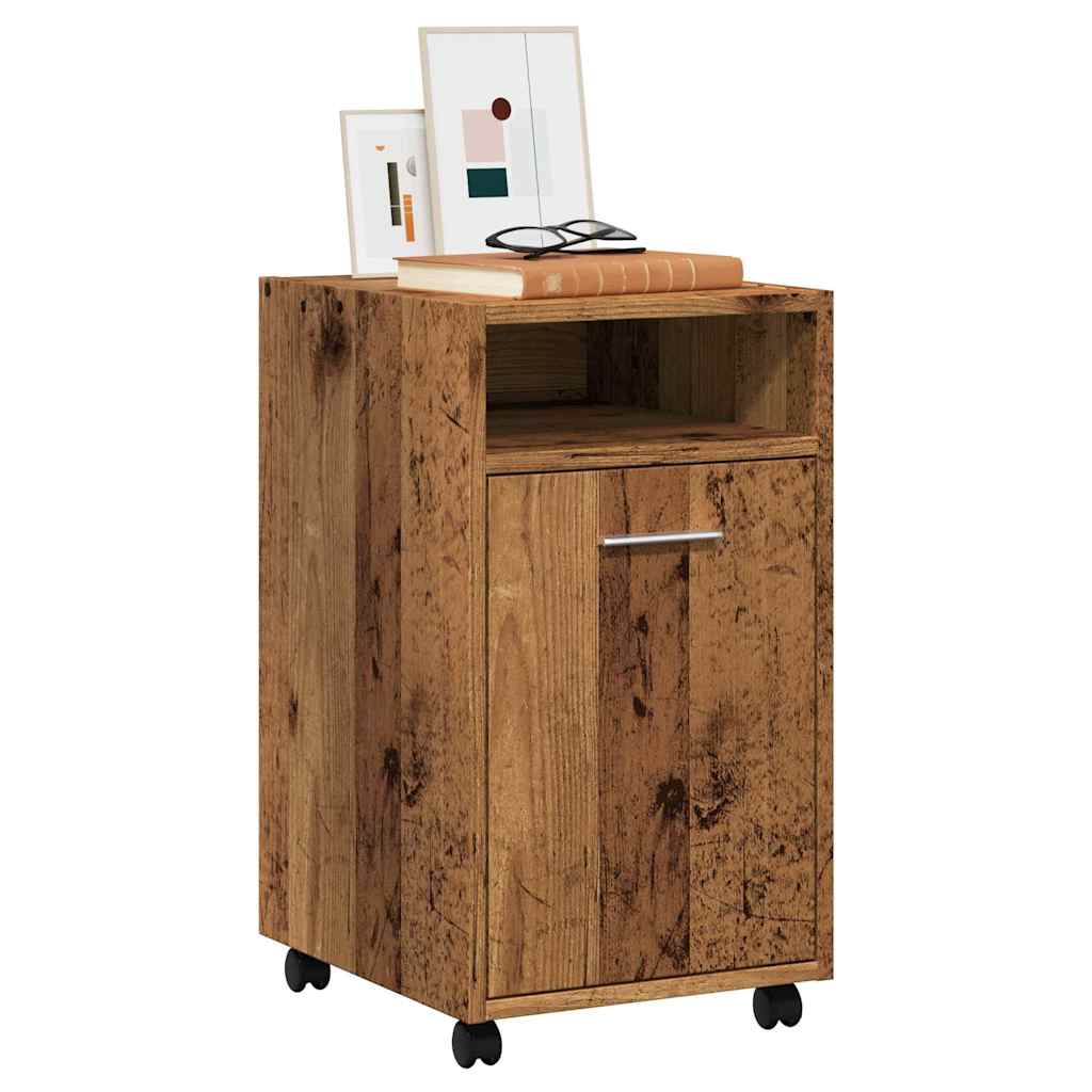 Rollbarer Schrank Altholz-Optik 33x38x60 cm