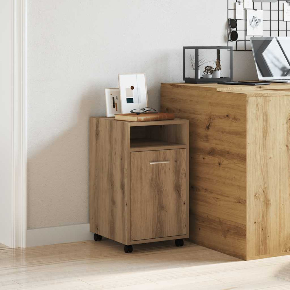 vidaXL Meuble de rangement à roulettes chêne artisanal 33x38x60 cm Bois d'ingénierie