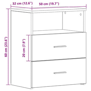 Nachttisch Altholz-Optik 50x32x60 cm