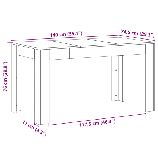 Esstisch Altholz-Optik 140 cm
