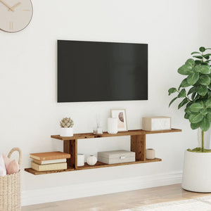 TV-Wandregal Altholz-Optik 125 cm