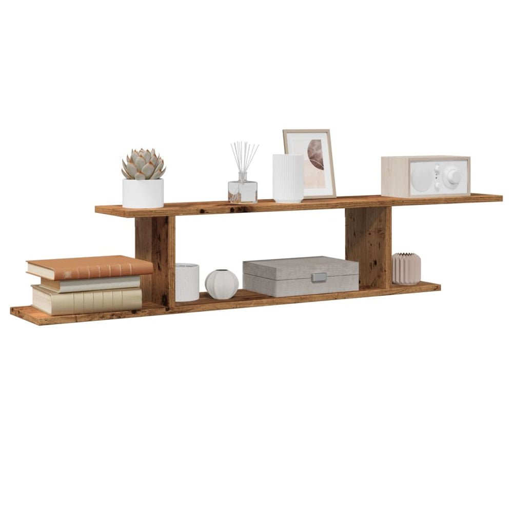 TV-Wandregal Altholz-Optik 125 cm