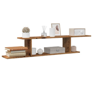 TV-Wandregal Altholz-Optik 125 cm