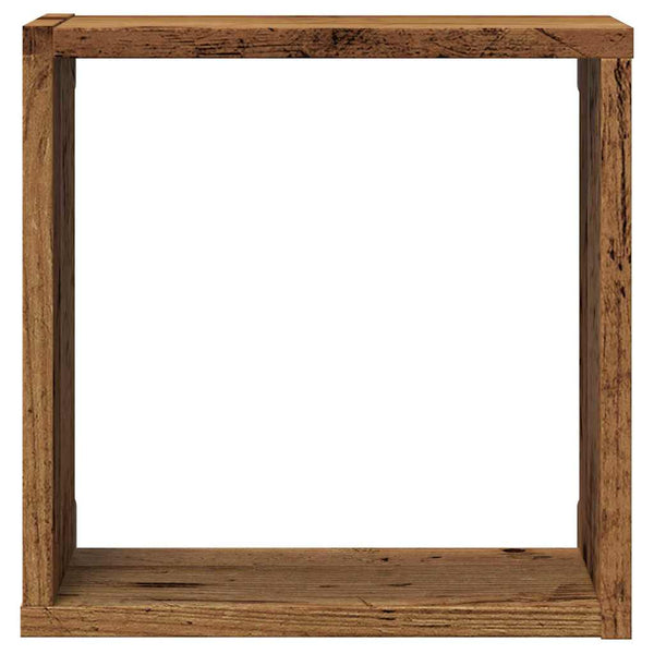 Würfel Wandregale 2er-Set Altholz-Optik