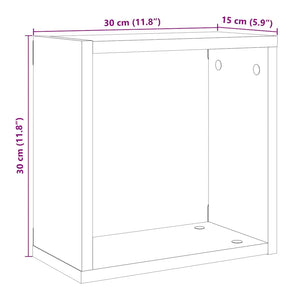 Würfel Wandregale 2er-Set Altholz-Optik