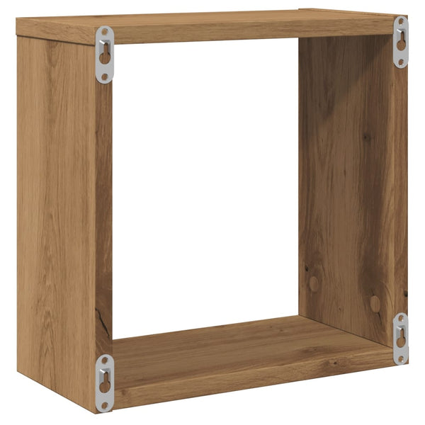 Würfel Wandregale 4er Set Eiche