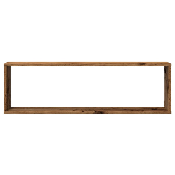 Würfel Wandregale 2er Set Altholz-Optik