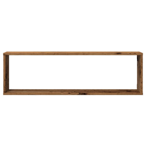 Würfel-Wandregale, 4er Set, Altholz-Optik