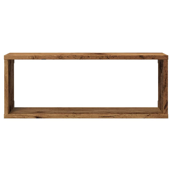 Würfel Wandregale 2er Set Altholz-Optik