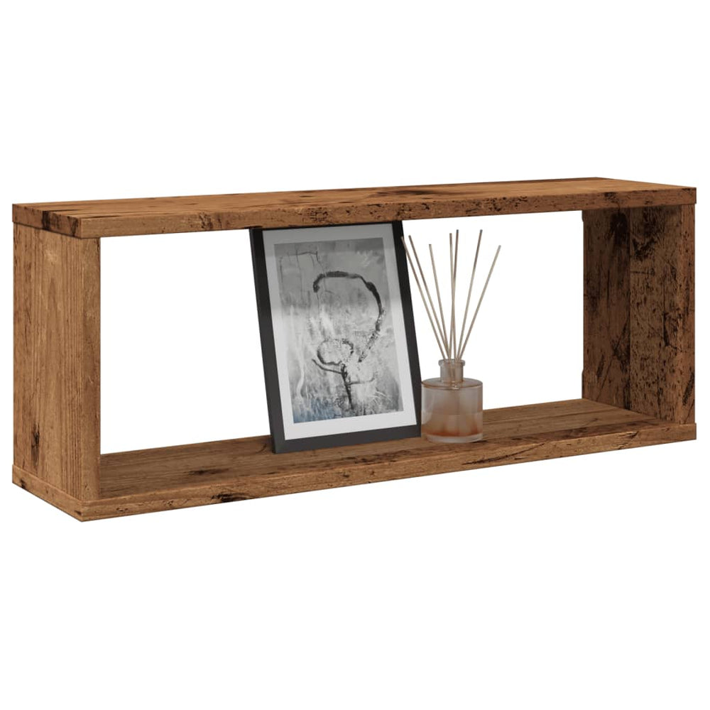 Würfel-Wandregale, 6er Set, Altholz-Optik