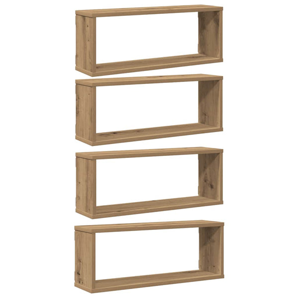 Wandregale 4er Set Eiche 60x15x23cm