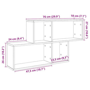 Wandregal Altholz-Optik 100 cm