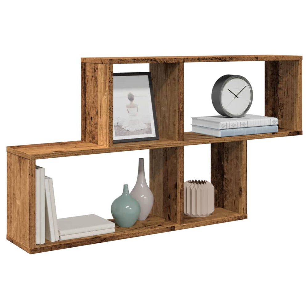 vidaXL Wall Shelf Reclaimed Wood Look 100x18x53 cm Engineered Wood