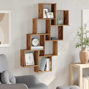 vidaXL Étagère cube aspect bois de récupération 90x15x119,5 cm en bois d'ingénierie