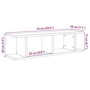 Wandregale 2er Set Altholz-Optik 75cm