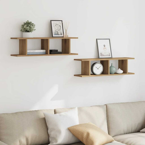 Wandregale 2er Set Artisan-Eiche 75 cm